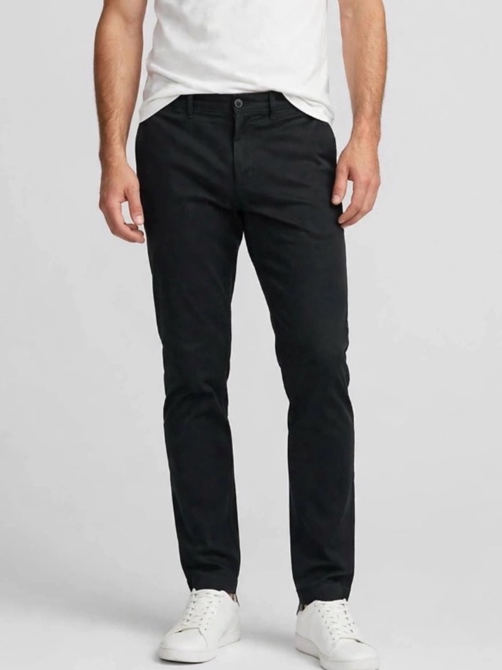 J.Crew 484 Slim-Fit Stretch Chino Pants Mens 34x34 Black Garment-Dyed